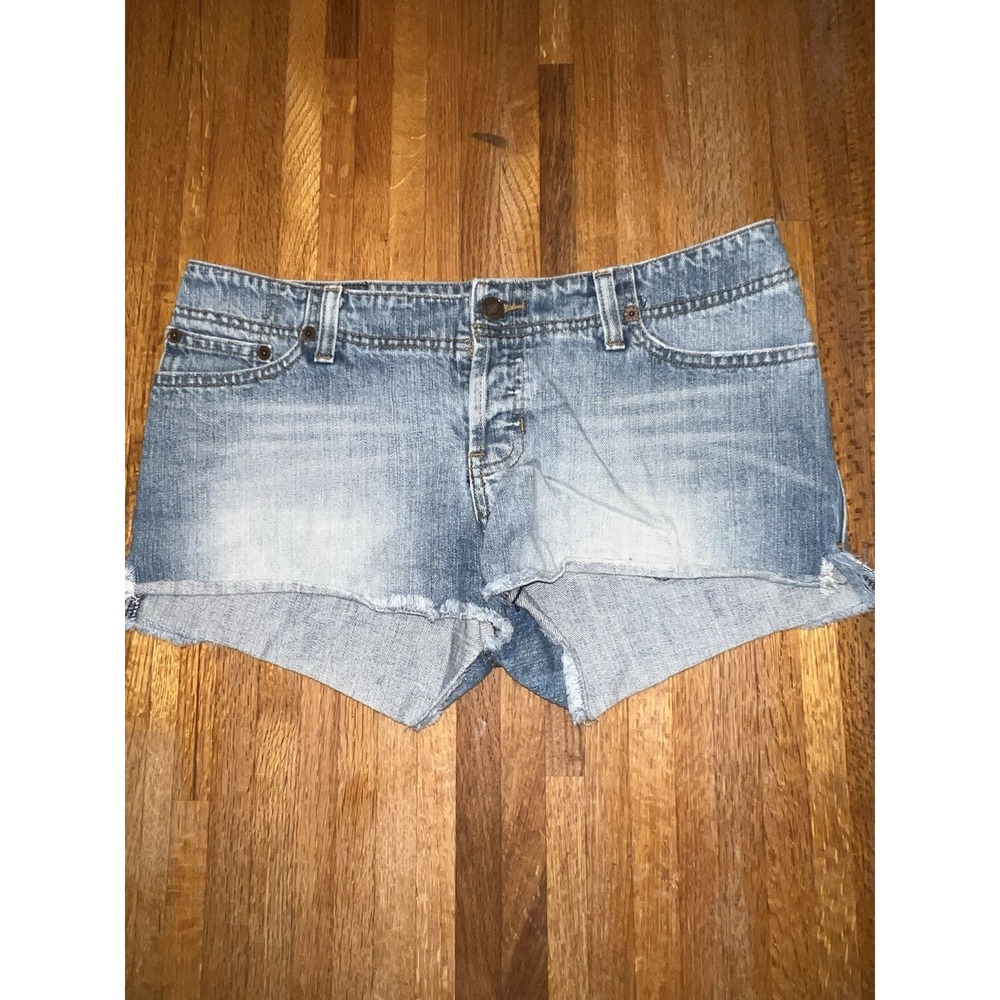 Vintage Abercrombie & Fitch Women 6 Distressed White Wash Denim Cut‎ Off Shorts